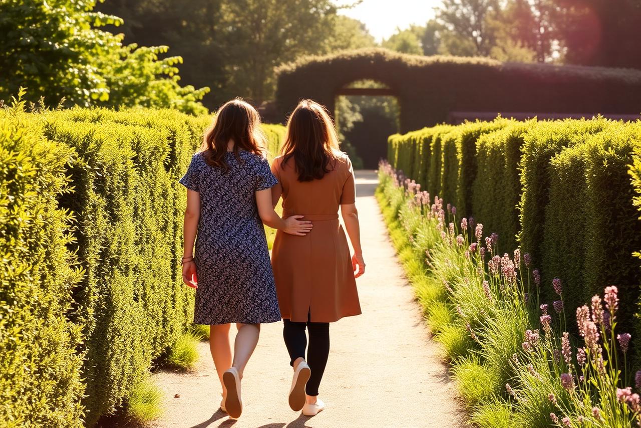 Bewoners wandelen samen in een veilige omgeving